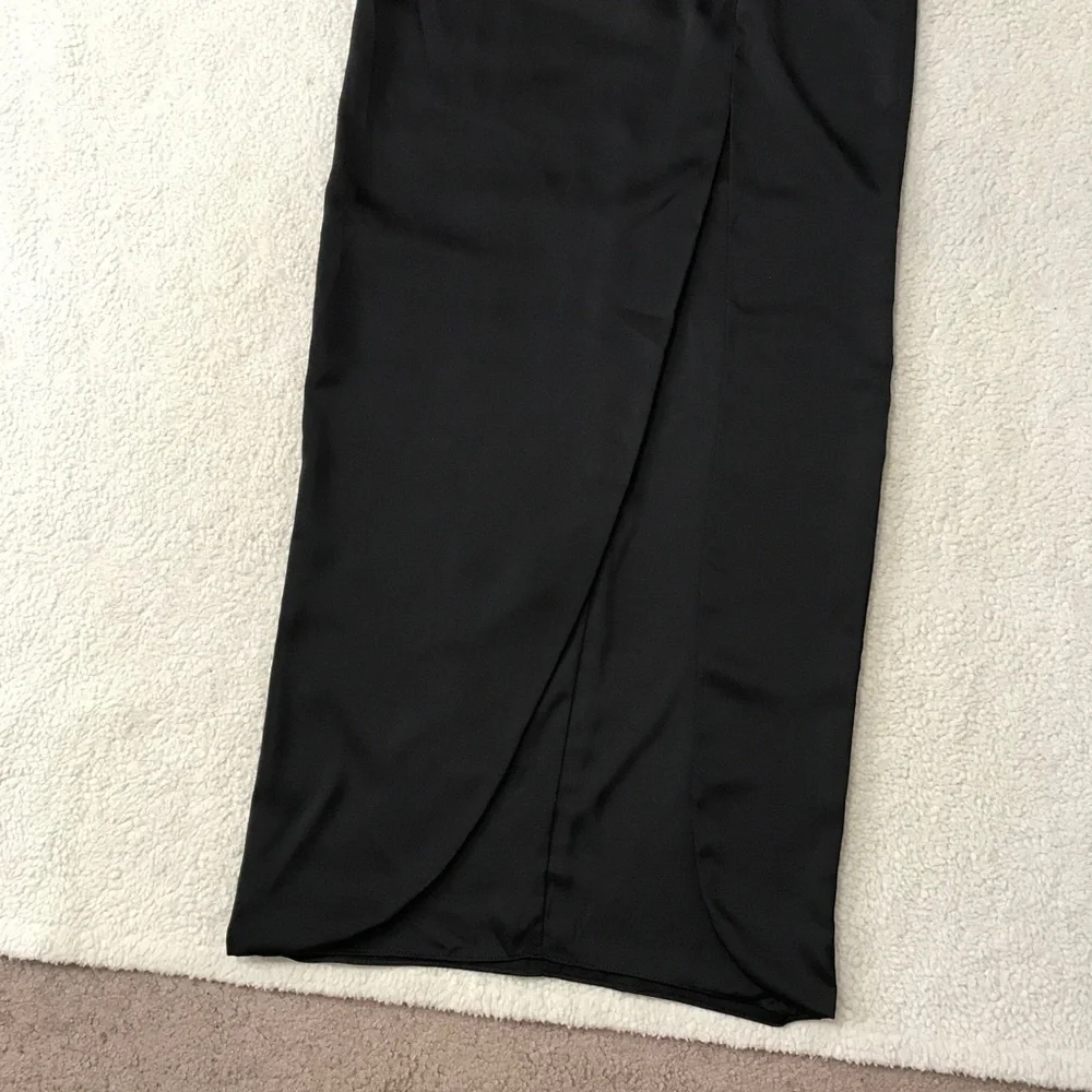 Christian Siriano Azazie Black Bustier Maxi Dress Satin Sweetheart Size 4 - Picture 4 of 16